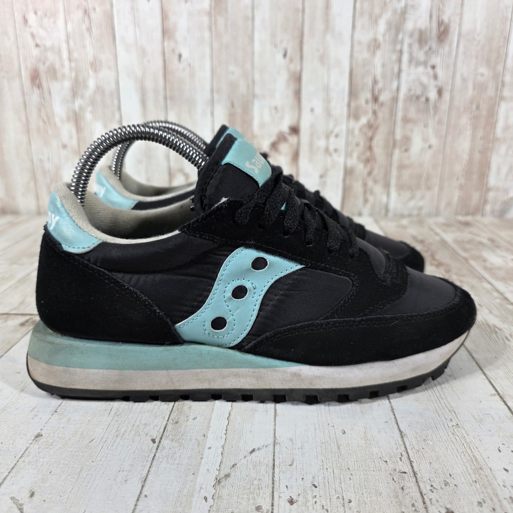 Saucony Jazz Low Pro Womens Sneakers Black Light Blue S1044-376 Size 7